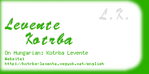 levente kotrba business card